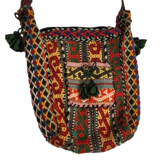 Source Unknown Handbags - Womens colorful boho style woven crossbody bag.